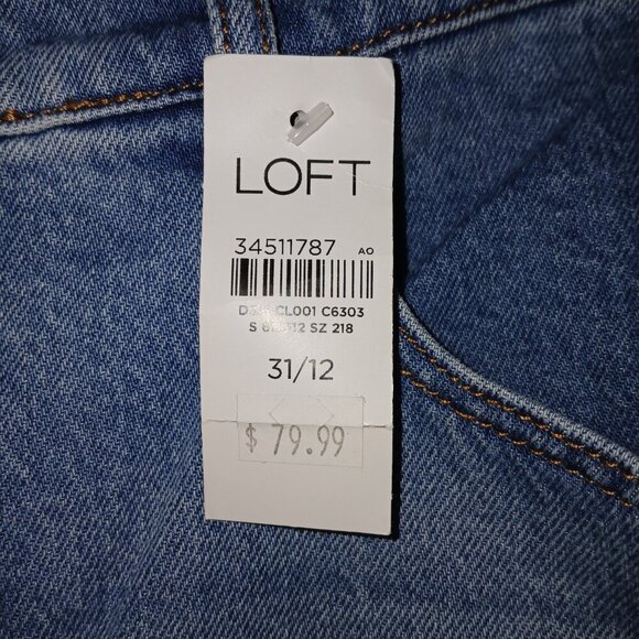 WOMENS WIDE LEG HIGH RISE  LIGHT WASH DENIUM JEANS BY LOFT NWT SIZE 31 - Picture 3 of 8